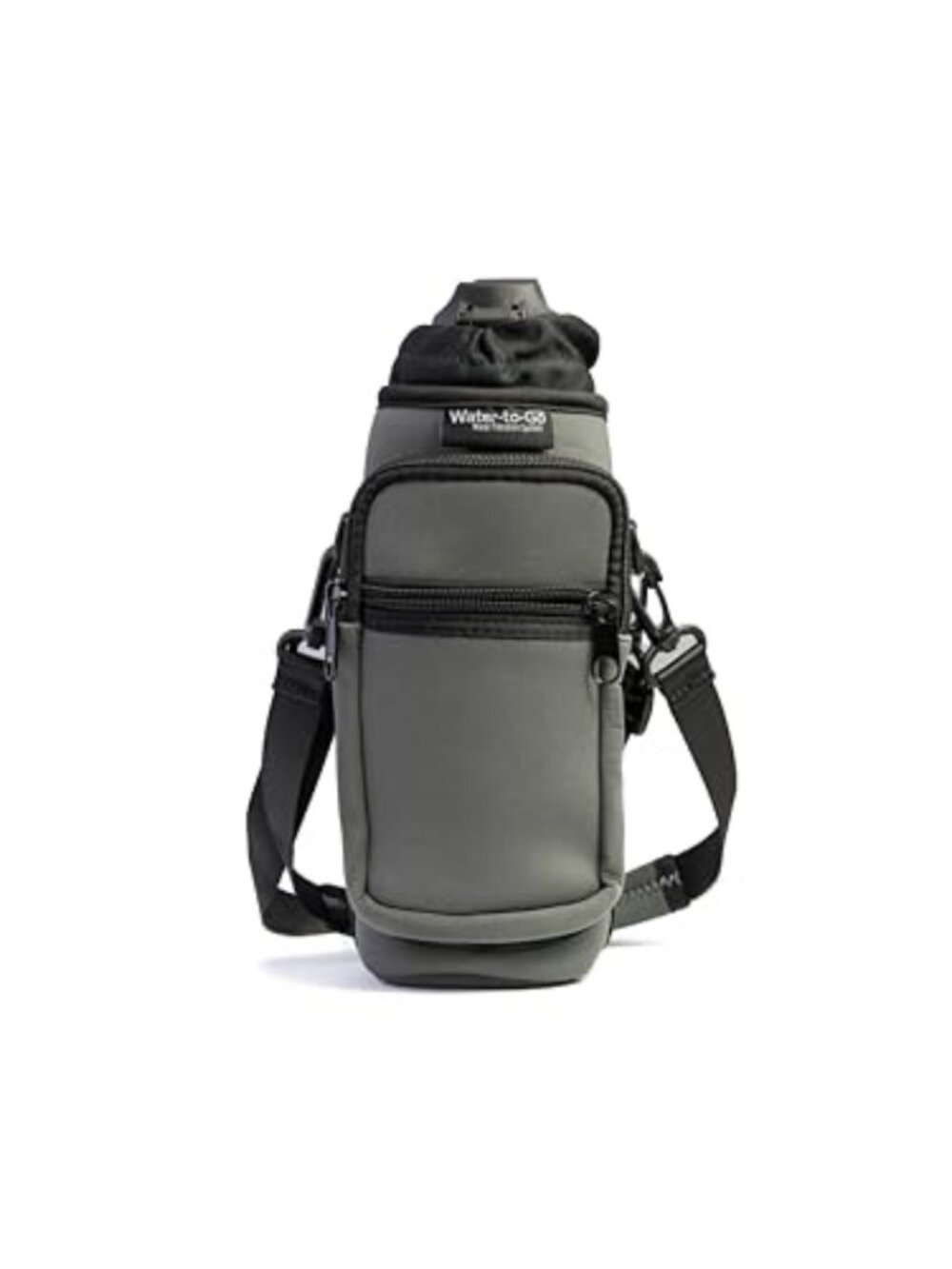 Insulated Neoprene Water Bottle Carrier Bag with Phone Pockets & Strap